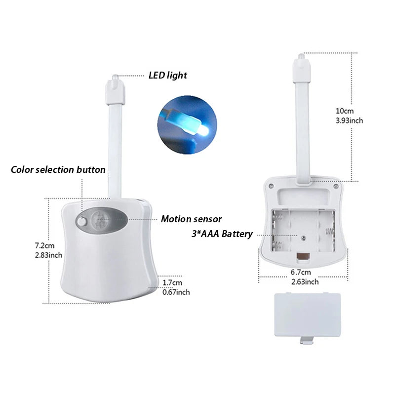 Luz Nocturna LED para Inodoro con Sensor de Movimiento y 16 Colores