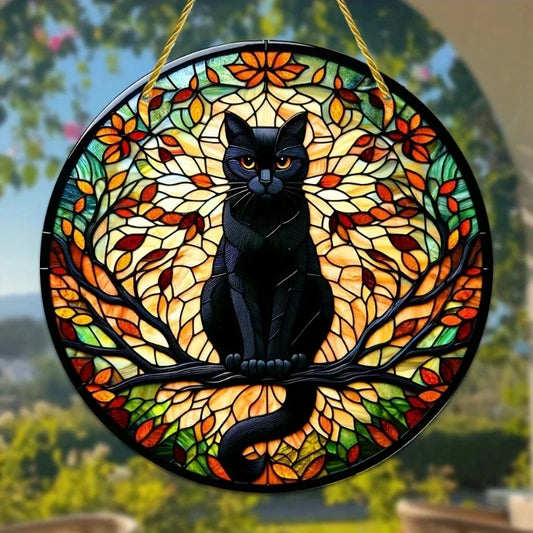 Gato Negro en la Luz de la Luna: Atrapa Sol y Decoración para Amantes de los Gatos