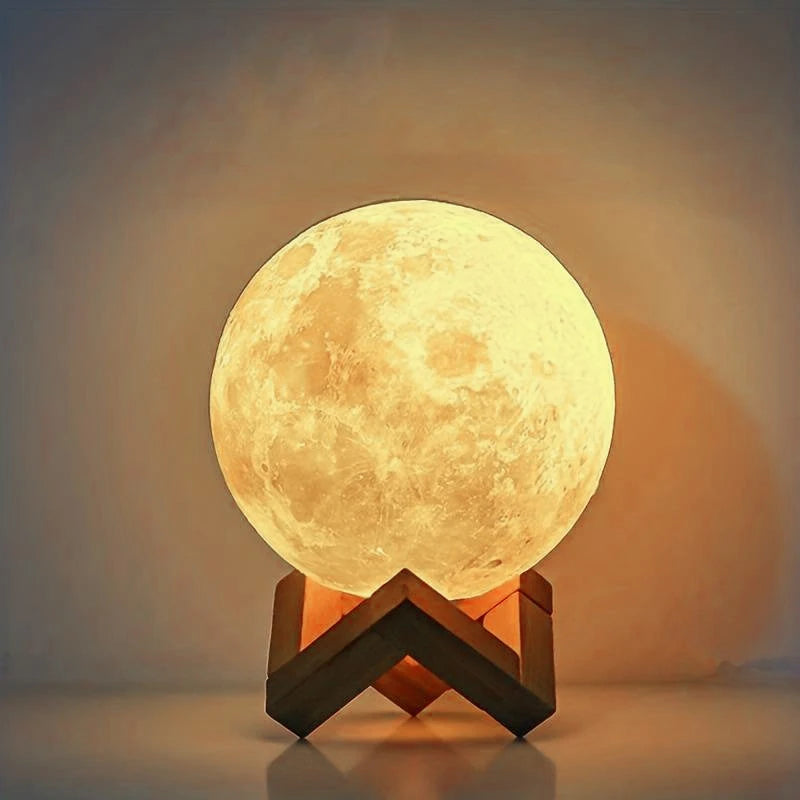 Lámpara de Noche en Forma de Luna y Planeta: Decoración Iluminada para el Hogar