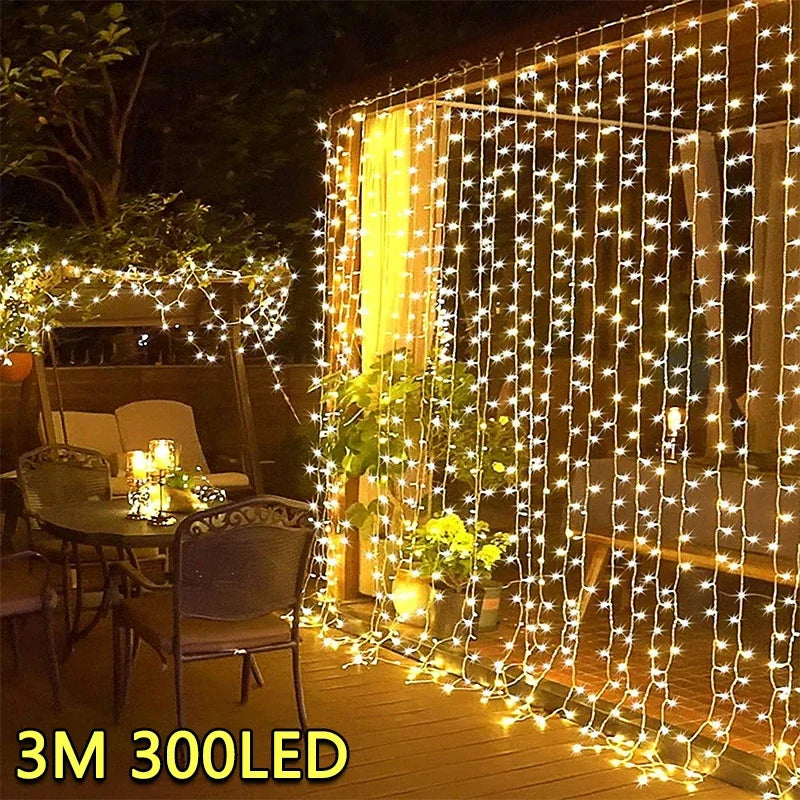 Cortina de Luces LED 3M: Decoración Encantadora para Todas las Ocasiones